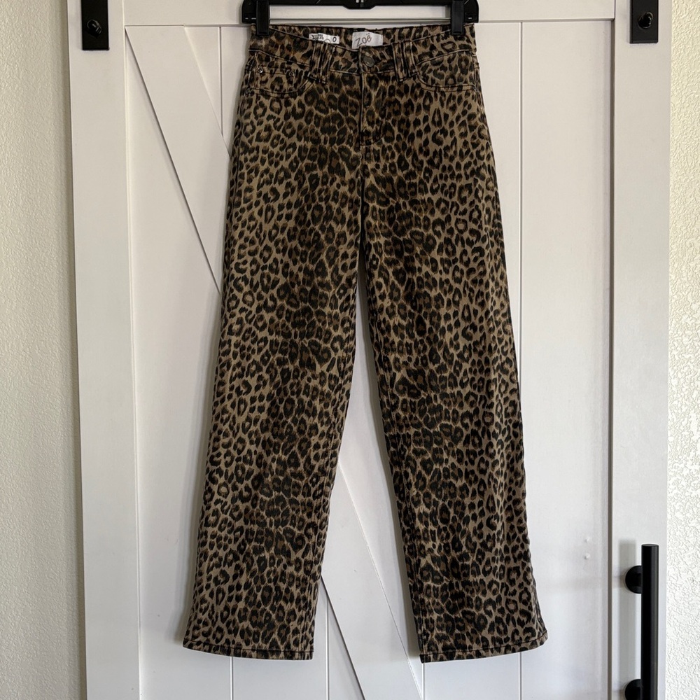 Zoe Leopard Print Wide-Leg Pants